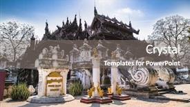  Presentation with golden palace - PPT layouts consisting of kyaung temple or golden palace background and a gray colored foreground