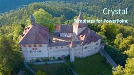  Presentation with castle - Colorful slide set enhanced with kyburg-castle-located-between-zurich backdrop and a ocean colored foreground