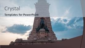  Presentation with germany and war - Colorful theme enhanced with kyffhuser-monument-in-thuringia-germany backdrop and a light blue colored foreground