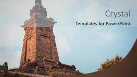  Presentation with minar monument in new delhi - Presentation theme having kyffhuser-monument-in-thuringia-germany background and a lemonade colored foreground
