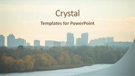  Presentation with autumn morning - Colorful presentation theme enhanced with kyiv and the river dnipr backdrop and a cream colored foreground