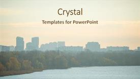  Presentation with autumn morning - Audience pleasing presentation consisting of kyiv and the river dnipr backdrop and a cream colored foreground