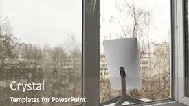  Presentation with antenna - Presentation design with kyiv-ukraine-8-january-2023 background and a gray colored foreground