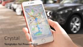  Presentation with iphone maps - Slide set enhanced with kyiv-ukraine-october-11-2017 background and a coral colored foreground