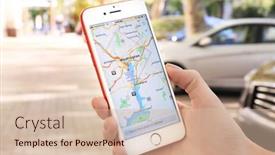  Presentation with iphone maps - Presentation design with kyiv-ukraine-october-11-2017 background and a soft green colored foreground