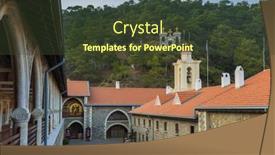  Presentation with monastery - Beautiful theme featuring kykkos-monastery-in-troodos-mountains backdrop and a tawny brown colored foreground