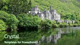  Presentation with castle - Audience pleasing slides consisting of kylemore abbey castle galway ireland backdrop and a tawny brown colored foreground