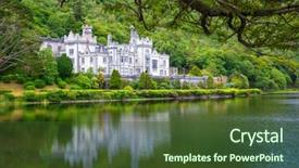  Presentation with national - Slide deck with kylemore abbey on the lake background and a tawny brown colored foreground