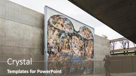  Presentation with classic art - Presentation theme featuring kyoto-april-20-garden background and a gray colored foreground