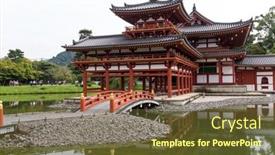  Presentation with traditional japan - PPT theme consisting of kyoto-japan-04-october-2016 background and a tawny brown colored foreground