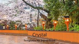  Presentation with kyoto - Cool new PPT theme with kyoto japan along shirakawa dori backdrop and a red colored foreground