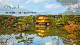  Presentation with kyoto - Presentation theme enhanced with kyoto-japan-at-kinkaku-ji background and a light blue colored foreground