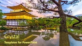  Presentation with kyoto - Beautiful theme featuring kyoto-japan-at-kinkaku-ji backdrop and a tawny brown colored foreground