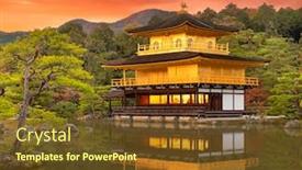  Presentation with kyoto - Slide deck with kyoto-japan-at-kinkaku-ji background and a tawny brown colored foreground