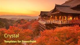  Presentation with kyoto - Cool new presentation design with kyoto-japan-at-kiyomizu-dera backdrop and a tawny brown colored foreground