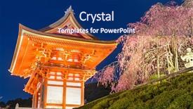  Presentation with kyoto - Audience pleasing theme consisting of kyoto japan at kiyomizu-dera backdrop and a navy blue colored foreground
