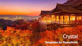  Presentation with travel japan - Slide deck enhanced with kyoto japan at kiyomizu-dera background and a tawny brown colored foreground