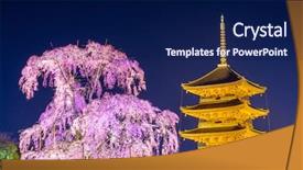  Presentation with kyoto - Audience pleasing PPT layouts consisting of kyoto japan at to-ji pagoda in the springtime backdrop and a navy blue colored foreground