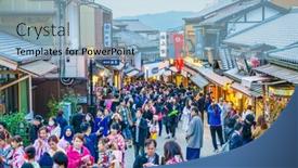  Presentation with heian - Presentation having kyoto-japan-december-2-tourists background and a light blue colored foreground