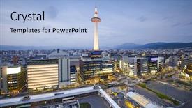  Presentation with washington dc city skyline - Audience pleasing slides consisting of kyoto japan downtown city skyline backdrop and a light blue colored foreground