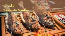  Presentation with japan food - PPT theme consisting of kyoto-japan-november-09-grilled background and a coral colored foreground