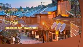 Presentation with kyoto - Slide deck enhanced with kyoto-japan-old-town-streets background and a red colored foreground