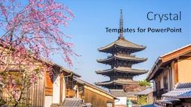  Presentation with springtime - PPT theme enhanced with kyoto-japan-springtime-in-higashiyama background and a light blue colored foreground