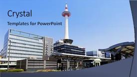  Presentation with bus station - Cool new presentation with kyoto tower and bus station backdrop and a light blue colored foreground