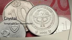  Presentation with us coins - Beautiful presentation design featuring kyrgyzstan depicted in kyrgyzstani som backdrop and a  colored foreground