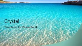  Presentation with beach - Amazing slide set having l - ametlla de mar cala sant backdrop and a cyan colored foreground