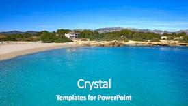  Presentation with beach - Slide set having l - ametlla de mar cala sant background and a gray colored foreground