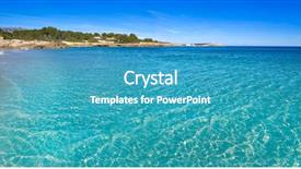  Presentation with beach - Slide set consisting of l - ametlla de mar cala sant background and a teal colored foreground