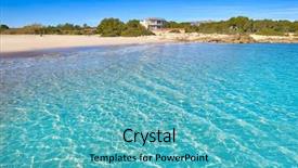  Presentation with beach - Beautiful slide deck featuring l - ametlla de mar cala sant backdrop and a teal colored foreground