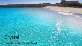  Presentation with beach - Colorful slide set enhanced with l - ametlla de mar cala sant backdrop and a teal colored foreground
