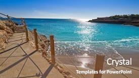  Presentation with beach - PPT theme with l - ametlla de mar cala vidre background and a  colored foreground