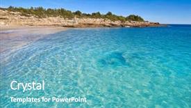 Presentation with beach - PPT theme enhanced with l - ametlla de mar cala vidre background and a teal colored foreground