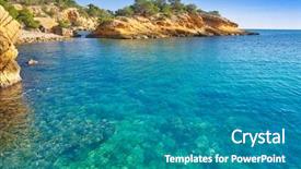  Presentation with southern beach grass - PPT layouts with l - ametlla l'ametlla de mar beach background and a teal colored foreground