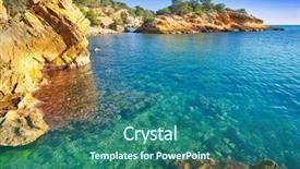  Presentation with doors to beach scene - Colorful slide deck enhanced with l - ametlla l'ametlla de mar beach backdrop and a ocean colored foreground