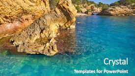  Presentation with beach litter - Audience pleasing PPT layouts consisting of l - ametlla l'ametlla de mar beach backdrop and a teal colored foreground