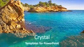  Presentation with little beach cala esmeralda cala - Amazing slide deck having l - ametlla l'ametlla de mar beach backdrop and a ocean colored foreground