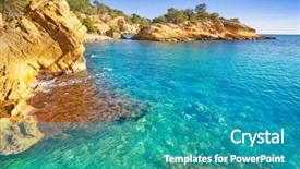  Presentation with ipanema beach - PPT theme consisting of l - ametlla l'ametlla de mar beach background and a teal colored foreground