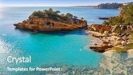  Presentation with doors to beach scene - Slide deck enhanced with l - ametlla l'ametlla de mar beach background and a teal colored foreground