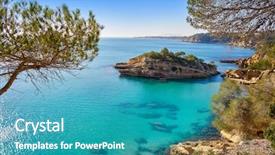  Presentation with southern beach grass - Slide set consisting of l - ametlla l'ametlla de mar beach background and a teal colored foreground