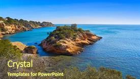  Presentation with beach - PPT theme with l - ametlla l'ametlla de mar beach background and a tawny brown colored foreground