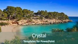  Presentation with beach - Slide deck having l - cala calafato ametlla de mar background and a  colored foreground