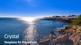  Presentation with little beach cala esmeralda cala - Slide set featuring l - cala calafato ametlla de mar background and a  colored foreground