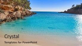  Presentation with beach - PPT theme enhanced with l - cala calafato ametlla de mar background and a  colored foreground