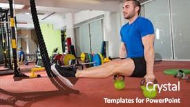  Presentation with crossfit - Beautiful PPT layouts featuring l - crossfit fitness man l-sits kettlebells backdrop and a red colored foreground