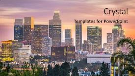  Presentation with downtown los angeles - Slide deck having l - los angeles california usa downtown background and a coral colored foreground
