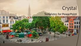  Presentation with brussels - Slide deck featuring l - place de l'agora in brussels background and a lemonade colored foreground